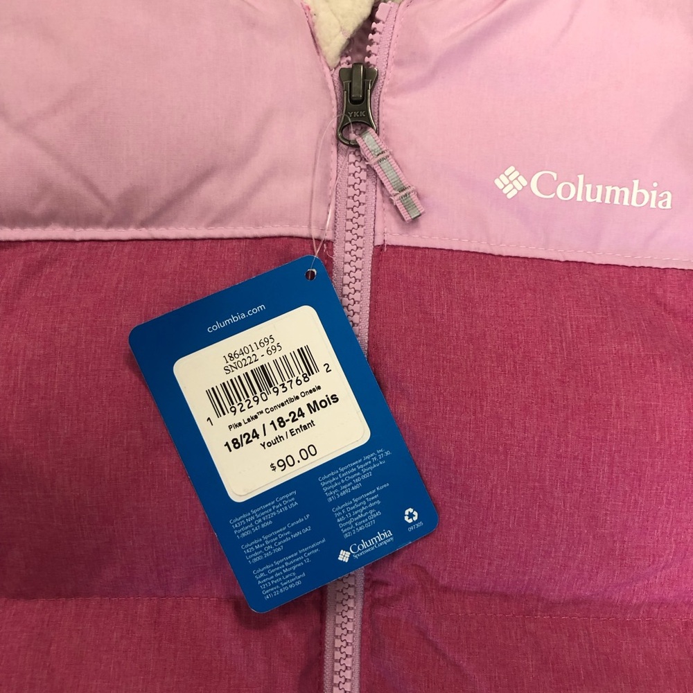 NWOT Columbia Pink Kids Jacket - Picture 3 of 4